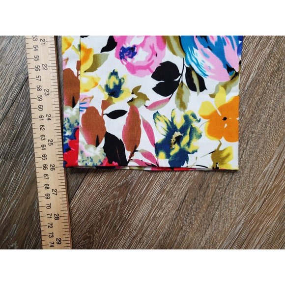up! Floral Multicolor Stretch Women's 12 Dress Pants Tapered High Rise - Picture 7 of 12